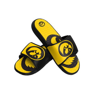 Iowa Hawkeyes NCAA Mens Colorblock Big Logo Gel Slides