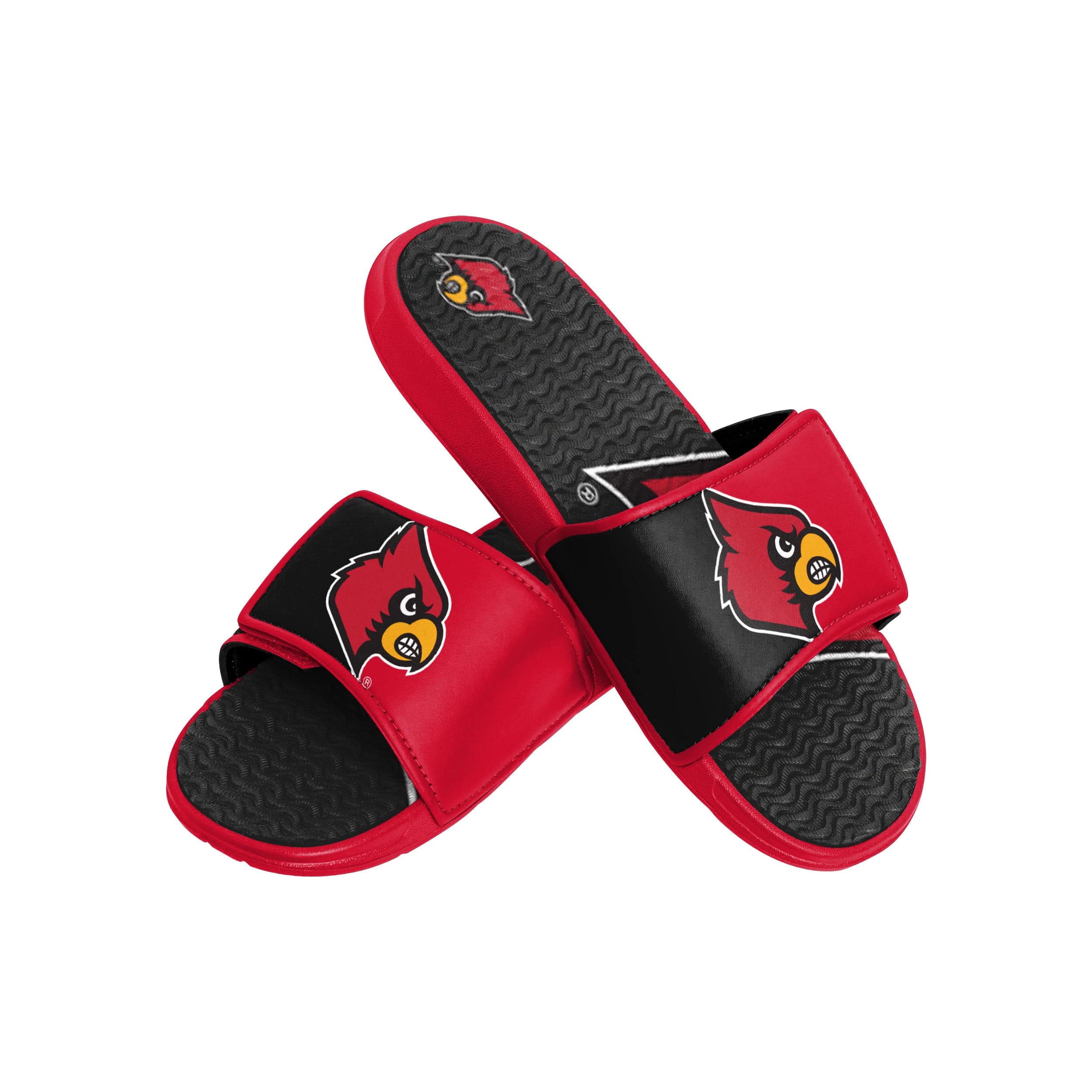 Louisville Cardinals Womens Script Wordmark Fur Cross Slide