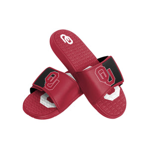 Oklahoma Sooners NCAA Mens Colorblock Big Logo Gel Slide