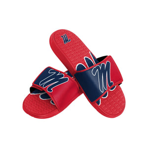 Ole Miss Rebels NCAA Mens Colorblock Big Logo Gel Slides