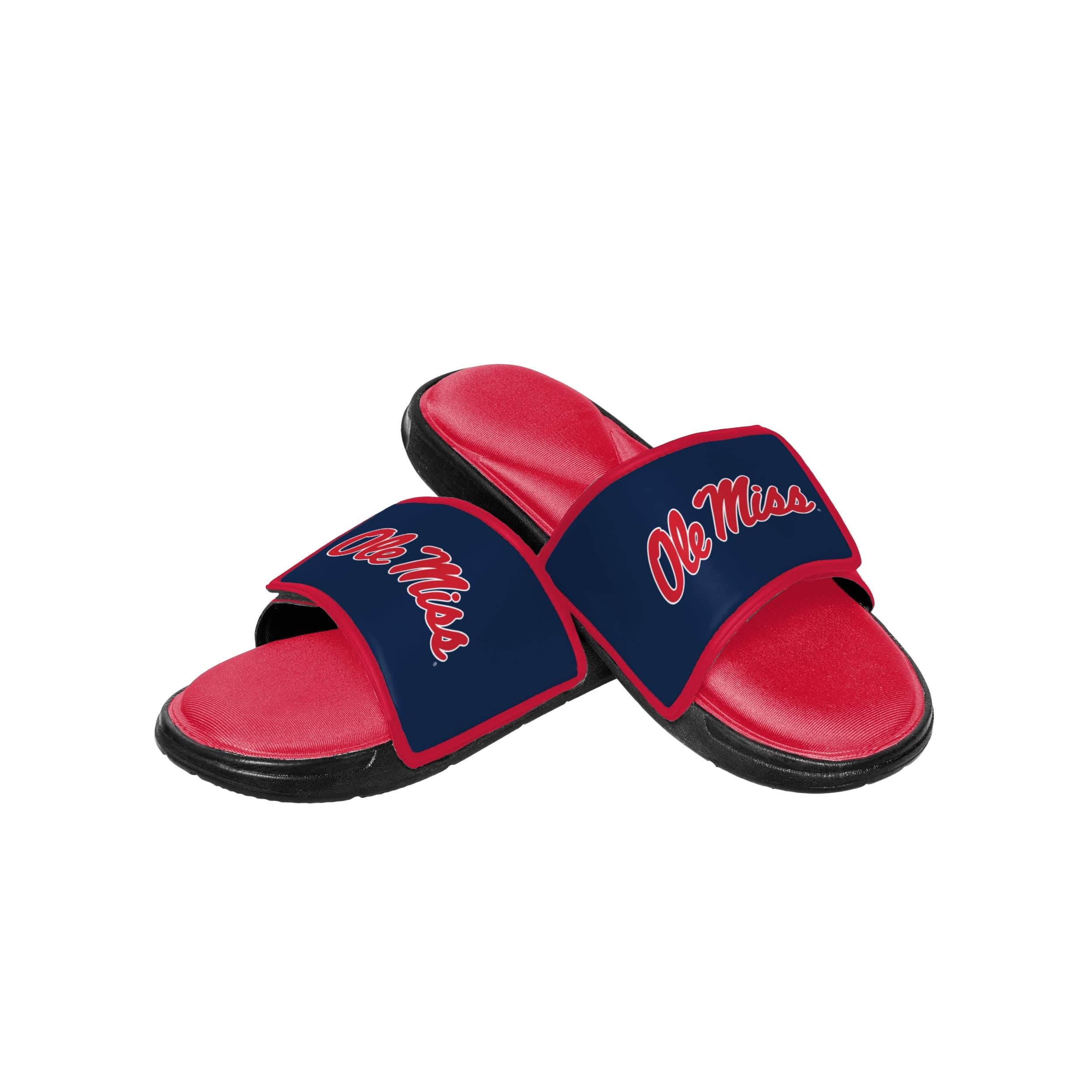 Ole Miss Rebels NCAA Mens Colorblock Big Logo Gel Slides