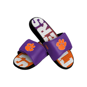 Clemson Tigers NCAA Mens Gradient Wordmark Gel Slide