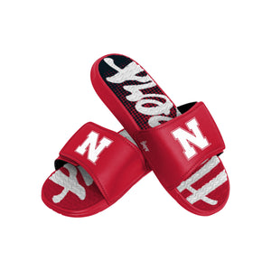 Nebraska Cornhuskers NCAA Mens Gradient Wordmark Gel Slide