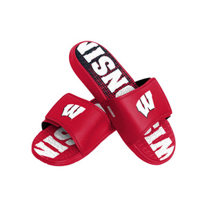 Wisconsin Badgers NCAA Mens Gradient Wordmark Gel Slide
