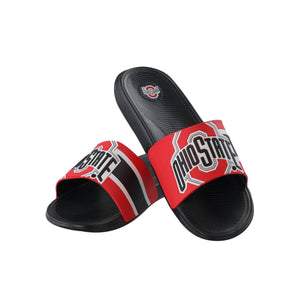 Ohio State Buckeyes NCAA Mens Striped Big Logo Raised Slide
