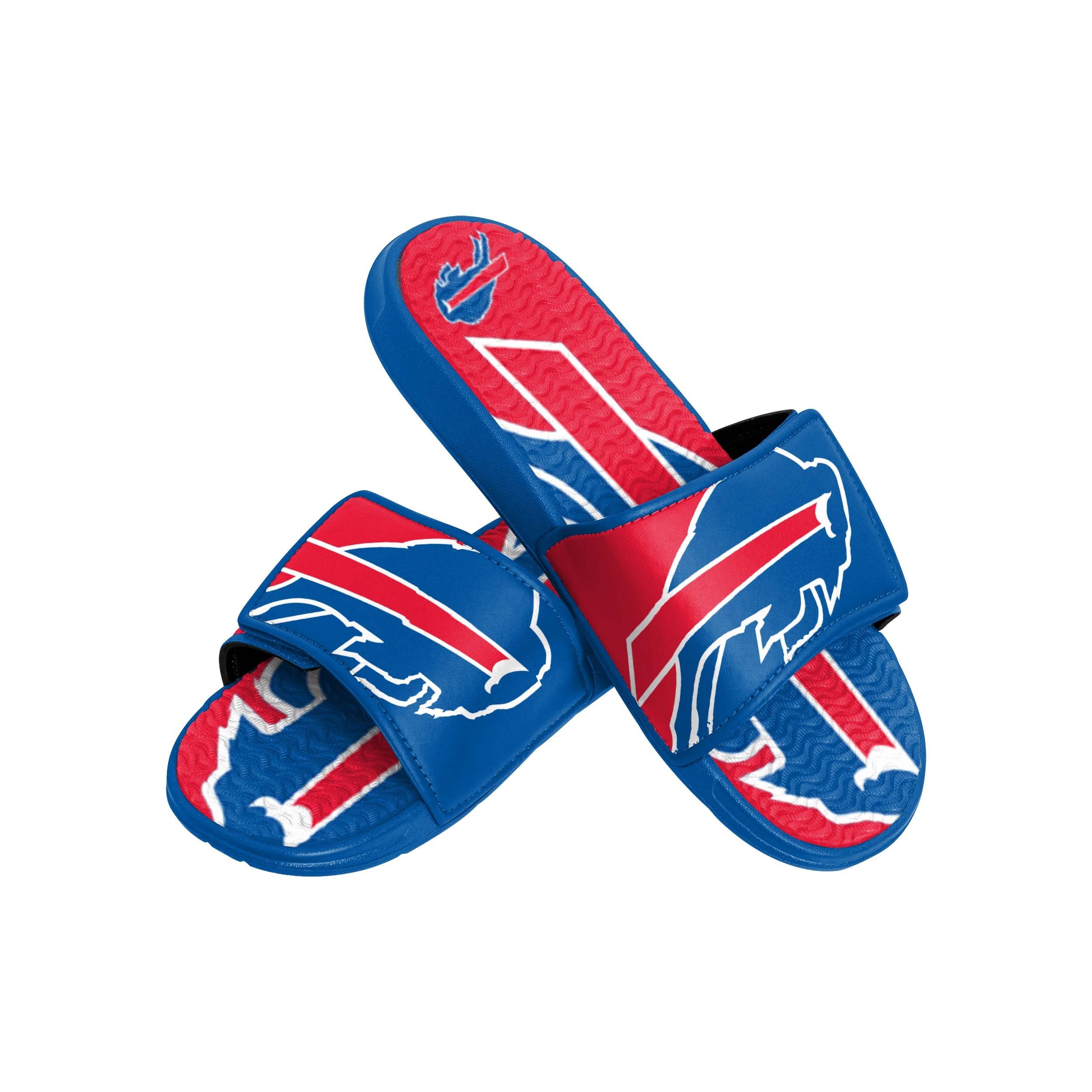 Lids Buffalo Bills FOCO Retro Colorblock Logo Gel Slide Sandals