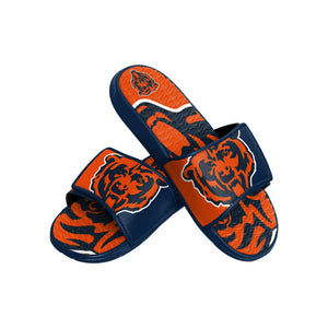 Chicago Bears NFL Mens Colorblock Big Logo Gel Slides