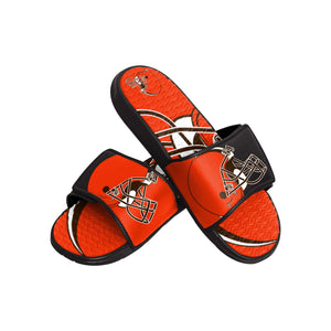 Cleveland Browns NFL Mens Colorblock Big Logo Gel Slides