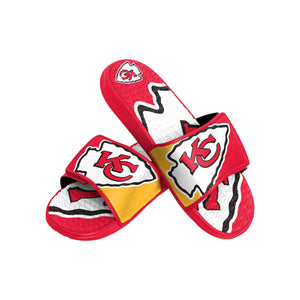 Kansas City Chiefs NFL Mens Colorblock Big Logo Gel Slides