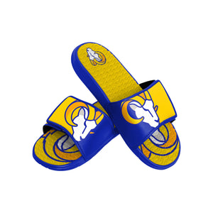 Los Angeles Rams NFL Mens Colorblock Big Logo Gel Slide