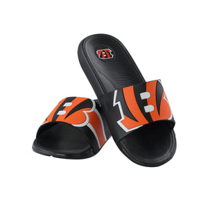 Cincinnati Bengals NFL Mens Striped Big Logo Raised Slide