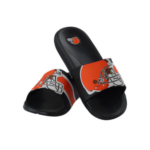 Cleveland Browns NFL Mens Striped Big Logo Raised Slide