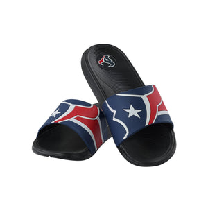 Houston Texans NFL Mens Striped Big Logo Raised Slide