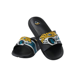 Jacksonville Jaguars NFL Mens Striped Big Logo Raised Slide