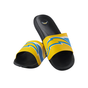Los Angeles Chargers NFL Mens Striped Big Logo Raised Slide