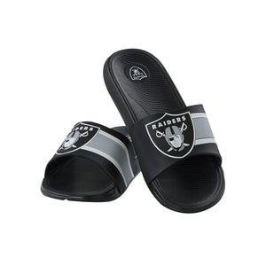 Las Vegas Raiders NFL Mens Striped Big Logo Raised Slide
