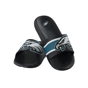 Philadelphia Eagles NFL Mens Striped Big Logo Raised Slide