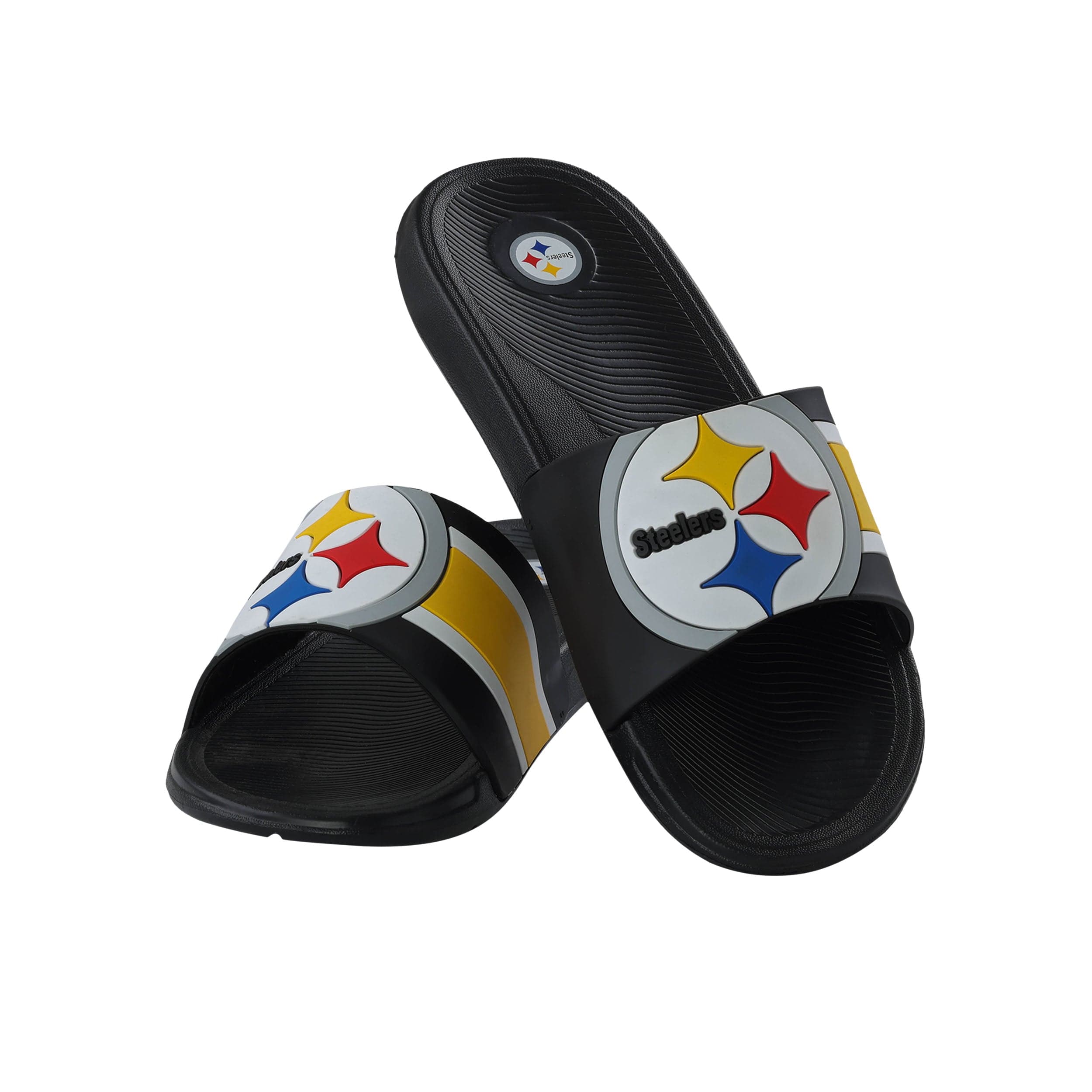 Steelers Men's Team Stripe Gel Slides - 13/14