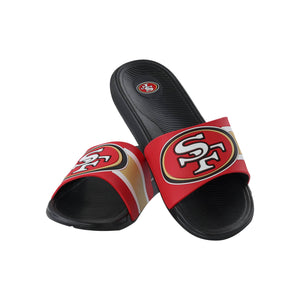 San Francisco 49ers NFL Mens Striped Big Logo Raised Slide