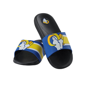 Los Angeles Rams NFL Mens Striped Big Logo Raised Slide