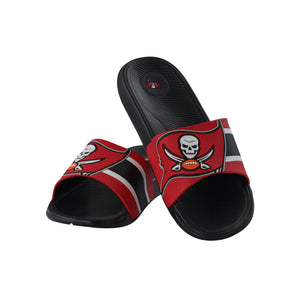 Tampa Bay Buccaneers NFL Mens Striped Big Logo Raised Slide