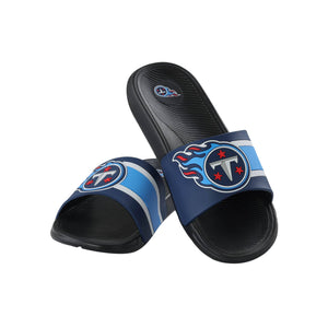 Tennessee Titans NFL Mens Striped Big Logo Raised Slide