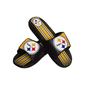 Pittsburgh Steelers NFL Mens Team Stripe Gel Slide