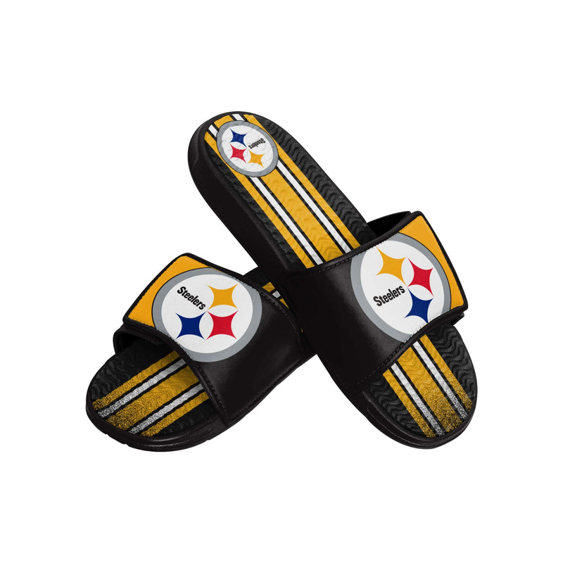 Steelers Men's Team Stripe Gel Slides - 13/14