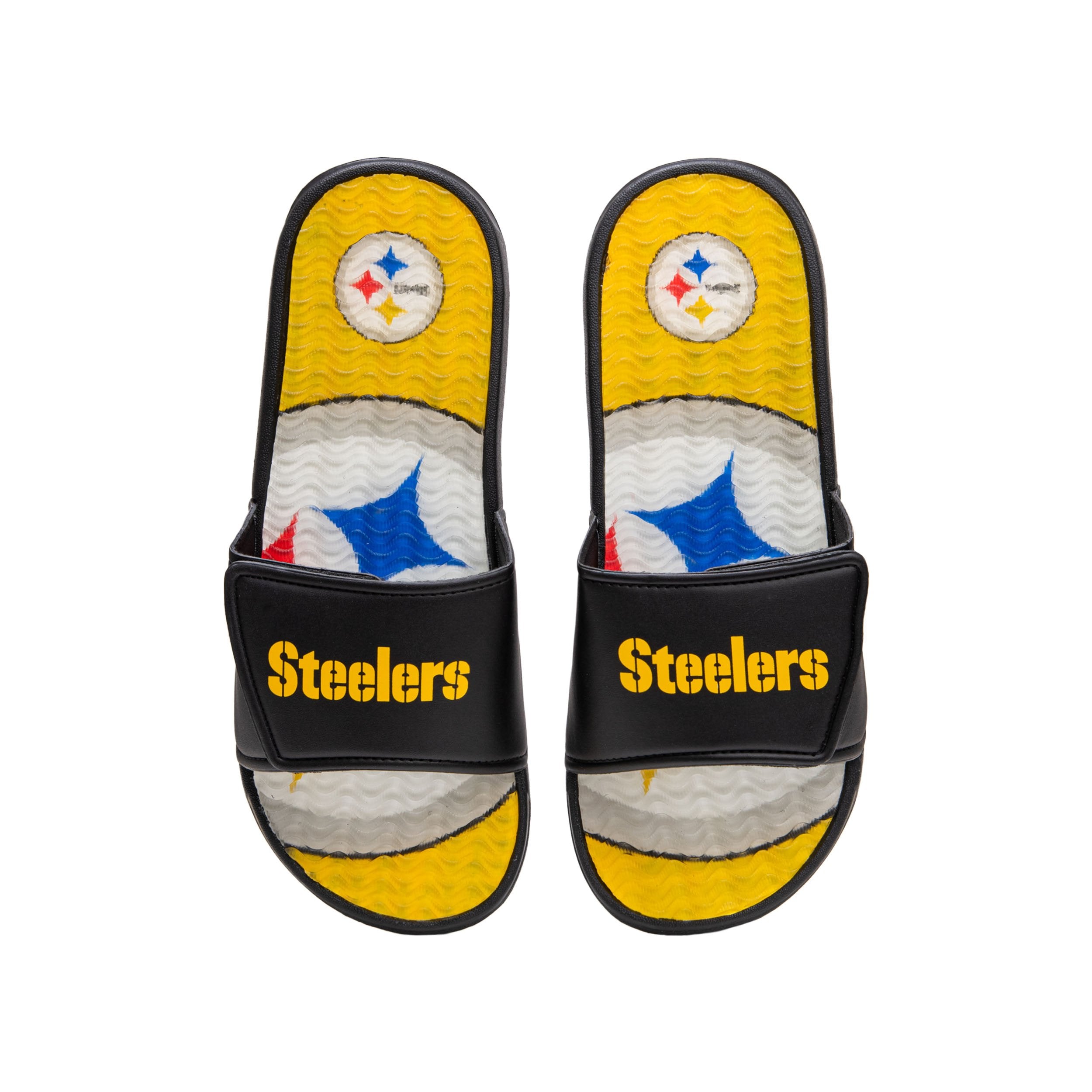 Pittsburgh Steelers NFL Mens Wordmark Gel Slides