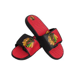 Chicago Blackhawks NHL Mens Colorblock Big Logo Gel Slides