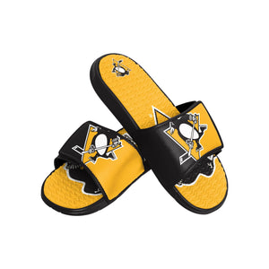 Pittsburgh Penguins NHL Mens Colorblock Big Logo Gel Slides