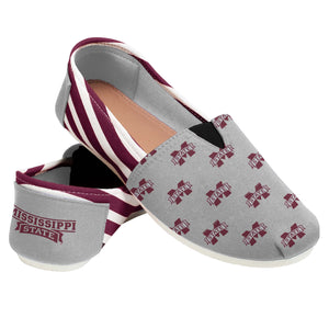 Mississippi State Bulldogs NCAA Womens Stripe Canvas Shoes