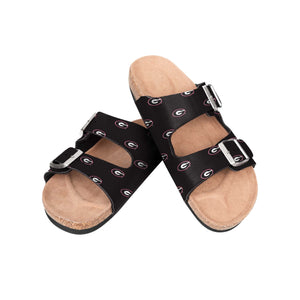 Georgia Bulldogs NCAA Womens Team Logo Double Buckle Sandal