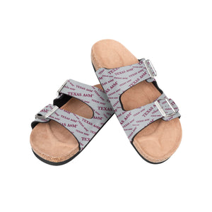 Texas A&M Aggies NCAA Womens Mini Print Double Buckle Sandal