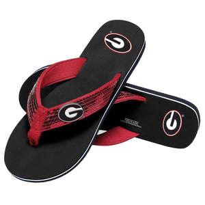Georgia Bulldogs NCAA Womens Sequin Flip Flops