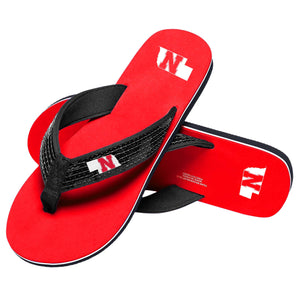 Nebraska Cornhuskers NCAA Womens Sequin Flip Flops