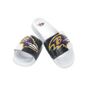 Baltimore Ravens NFL Womens Big Logo Shimmer Slide