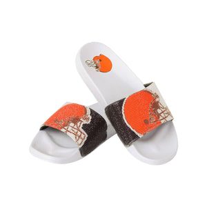 Cleveland Browns NFL Womens Big Logo Shimmer Slide