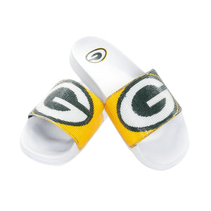 Green Bay Packers NFL Womens Big Logo Shimmer Slide