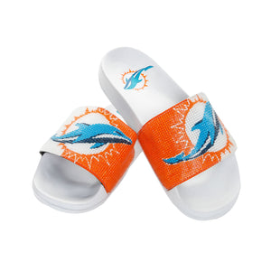 Miami Dolphins NFL Womens Big Logo Shimmer Slide