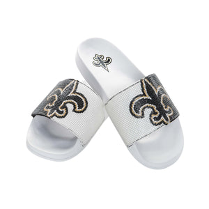 New Orleans Saints NFL Womens Big Logo Shimmer Slide