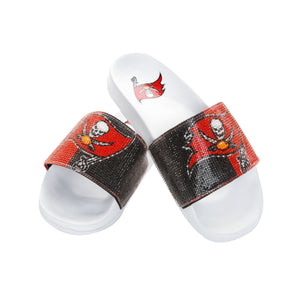 Tampa Bay Buccaneers NFL Womens Big Logo Shimmer Slide