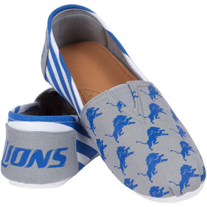 Detroit Lions NFL Womens Stripe Canvas Shoes