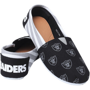 Las Vegas Raiders NFL Womens Stripe Canvas Shoes