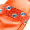 Miami Dolphins NFL Womens Double Strap Shimmer Sandal