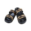 Pittsburgh Steelers NFL Womens Double Strap Shimmer Sandal