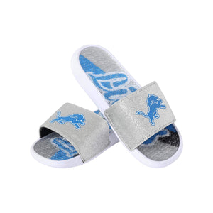 Detroit Lions NFL Womens Glitter Gel Slide