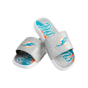 Miami Dolphins NFL Womens Glitter Gel Slide
