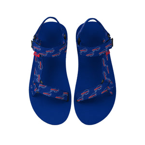 Buffalo Bills NFL Womens Repeat Logo Strap Sandal