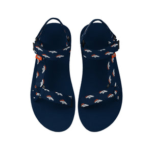 Denver Broncos NFL Womens Repeat Logo Strap Sandal